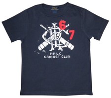 NEW RALPH LAUREN POLO BOYS T SHIRT 4 KIDS CRICKET CLUB 67 REAL PATCHES