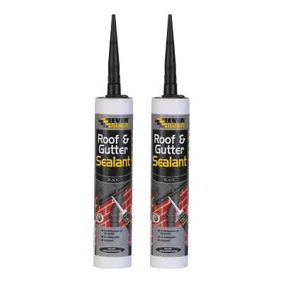 Everbuild Roof&Gutter gap filling Sealant Black Waterproof Adhesive (Pack Of 2)