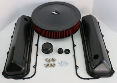 BB Ford 429 460 Black Engine Dress Up Kit Valve Covers Washable Air Cleaner BBF