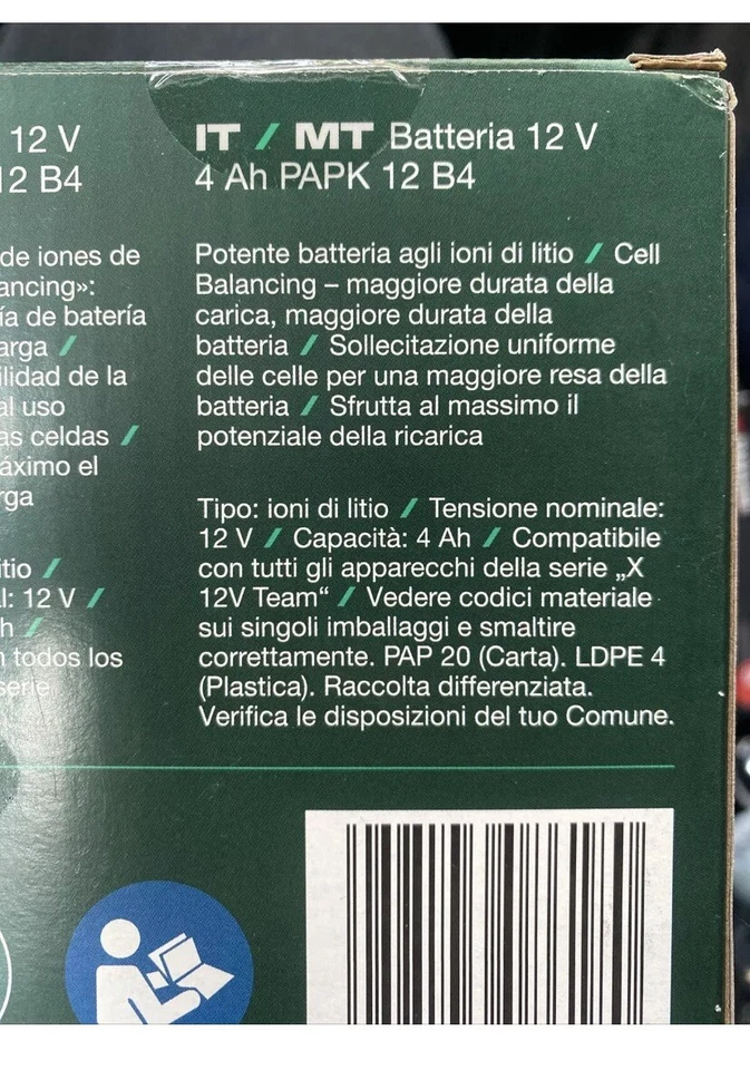 Batteria PARKSIDE 12v 4A PAPK 12 B4 - Immagine 3 di 3