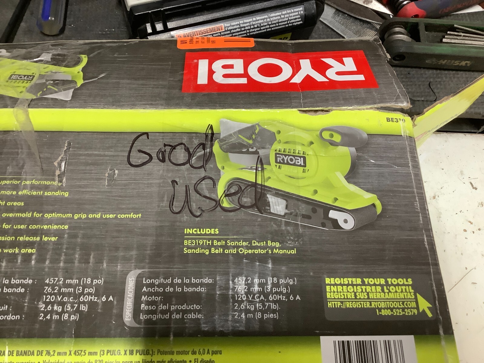 USED Ryobi BE319 6 Amp Corded Belt Sander TOOL ONLY eBay
