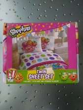 Shopkins Twin Sheet Set 1 Flat 1 Fitted 1 Standard Pillowcase Super Soft NIB