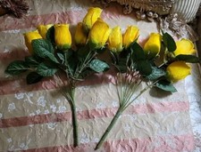 Roses Velvet Flowers Green Leaves 2 Bouquet Yellow Green Leaves