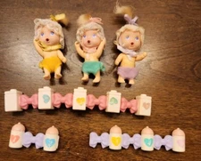 3 replacement doll set 1990 Tyco Drink & Wet So soft Newborn babies Quints lot