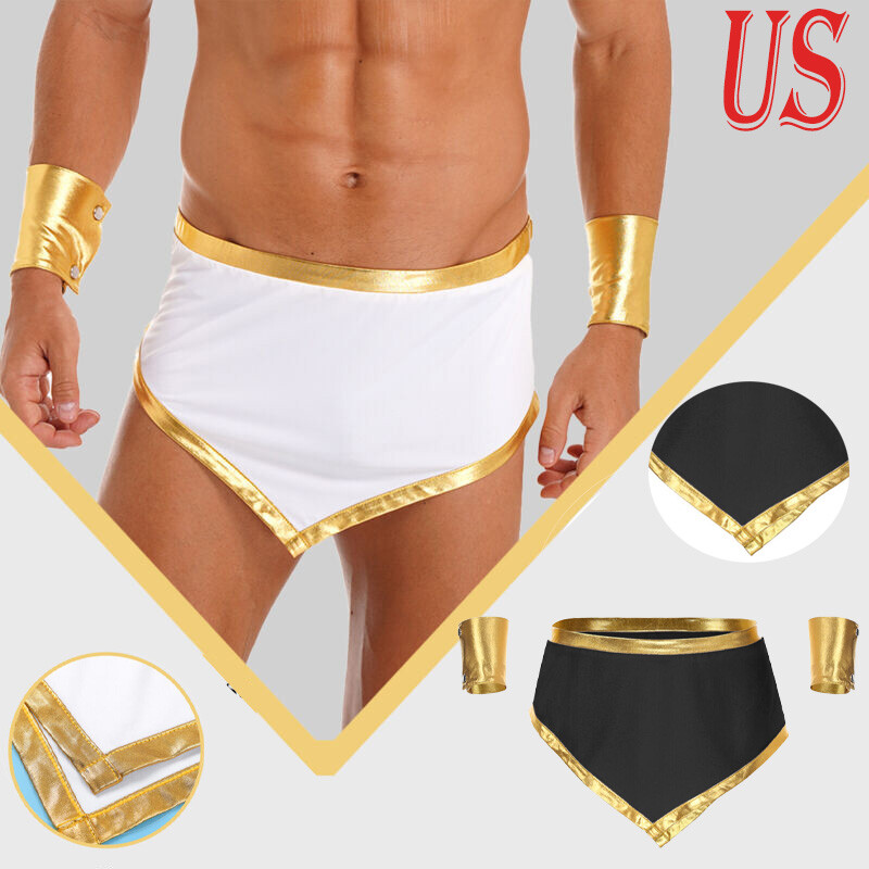 Men Sexy Greek God Ancient Rome Costume Halloween Fancy Dress Lingerie  Outfit