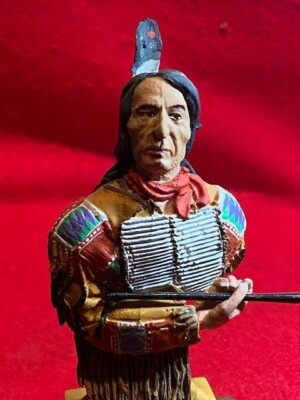  200mm Resin Bust of Chief Red Cloud holding a cane - Pro Painted 