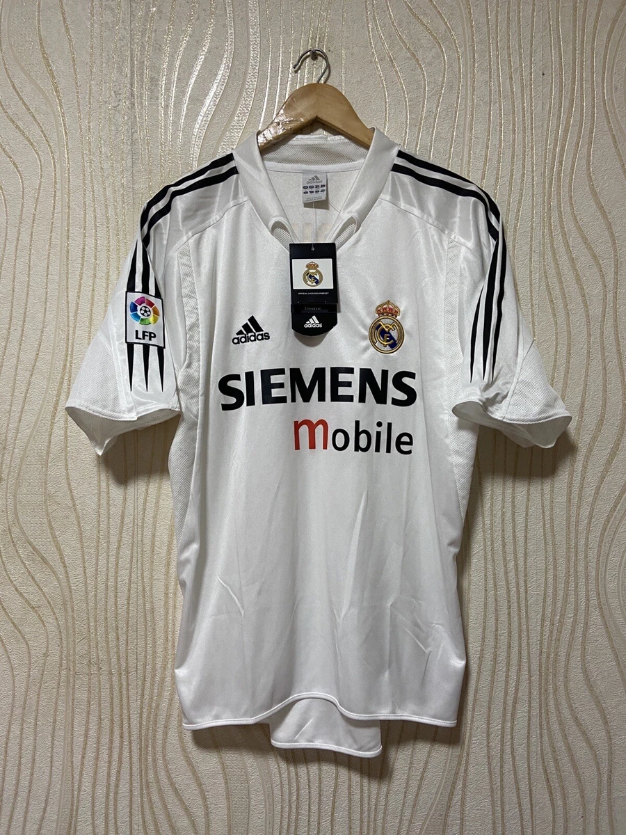 REAL MADRID 2004 2005 HOME FOOTBALL SHIRT SOCCER JERSEY ADIDAS sz L RAUL 7 BWT