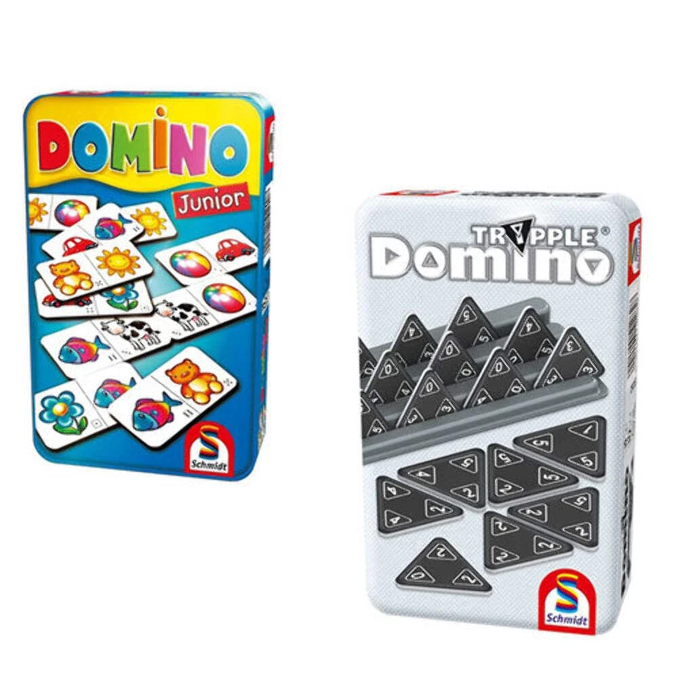 Schmidt Spiele Classic Domino Metal Tin Game para 1 a 4 jugadores a partir de 6 - Imagen 3 de 3