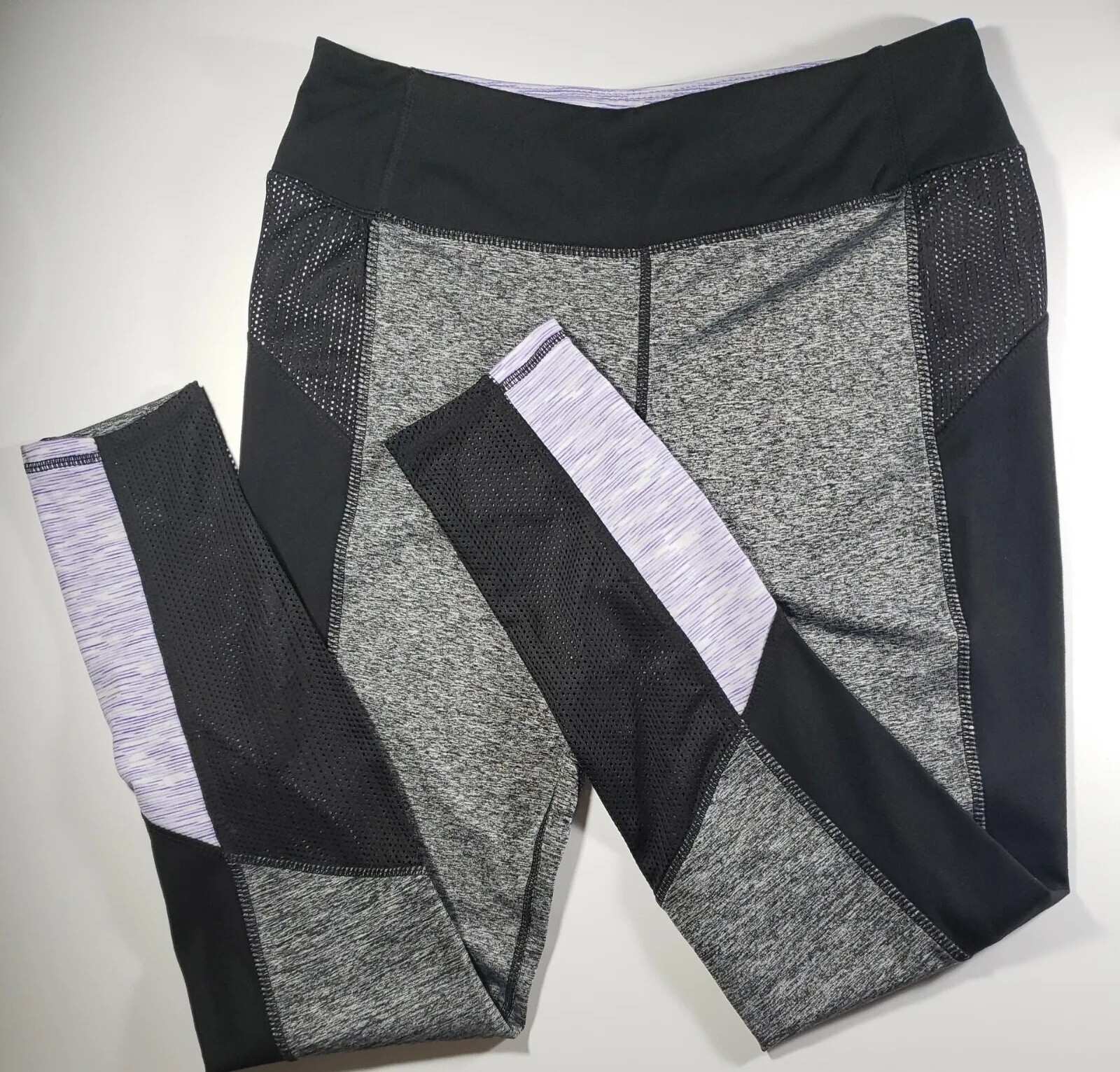 Tangerine Yoga Pants Leggings Color Block Size M Gray Black Purple eBay