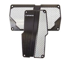 Nrg Brushed Aluminum Sport Pedal At - Black Wsilver Carbon