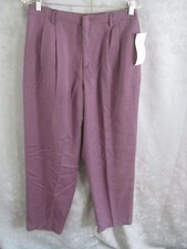 VTG Liz Sport High Waist Pleated Slacks Size 14P NWT NOS Purple