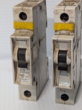 Lot of 2 Siemens 5SX2 C10 circuit breakers, 10A, 277VAC, 1 pole