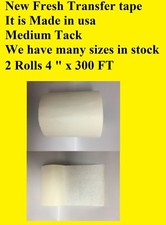 2 Roll 4" x 300 Feet  Application Transfer Tape Vinyl Sign Adhesive Made In Usa