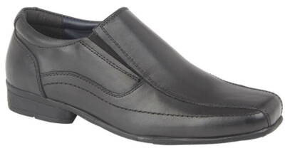 Jungen Slipper Schulschuhe Kinder formell smart schwarz Leder Halbschuh Roamers B690A