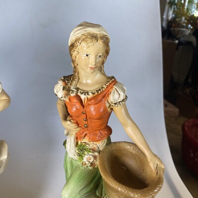 Vintage 1975 Universal Statuary Corp Girl and Boy Statues #821