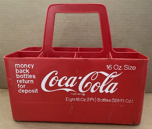 Vintage COCA-COLA Coke Plastic Eight 16oz Bottles Carrier
