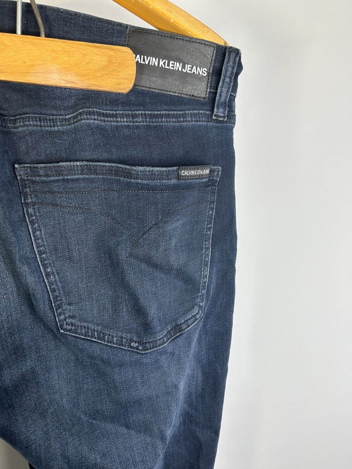 Calvin Klein Mens vibrant black Dark Blue jeans S… - image 12