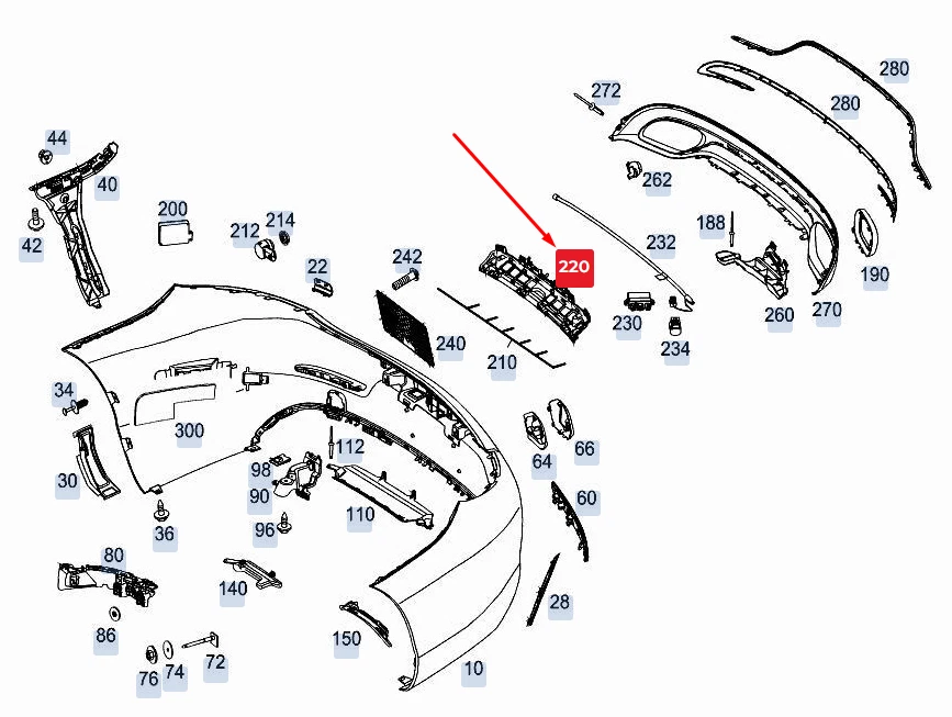 MERCEDES-BENZ C Coupe C205 Rear Switching Module Bracket 