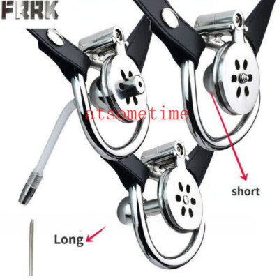 Stainless Steel Negative Chastity Cage Chastity Device Male Flat Lock Ring Belt