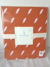 New Pottery Barn Kids Lightning Bolt Toddler Duvet Cover Orange Organic Cotton