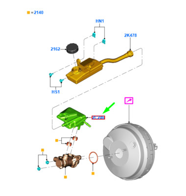 Ford Kuga MK2 C520 Bremsflüssigkeitsbehälter 1901455 9V41-2C246-AC, Originalteil