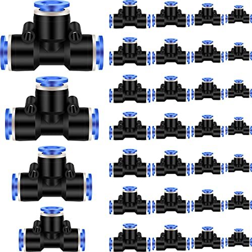 Push to Connect Fittings Air Line Pneumatic fittings Kit 28 Pieces Air Quick 
