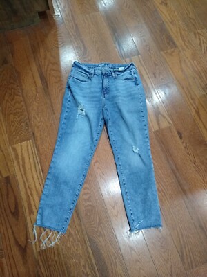 Old Navy Size 10 Womens OG Straight Highest High Rise Distressed Destroyed Jeans