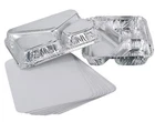 [Set of 100] 3 Compartment Aluminium Foil Trays Container with Lids Food Storag