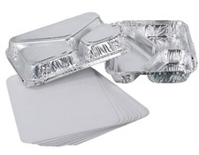 [Set of 100] 3 Compartment Aluminium Foil Trays Container with Lids Food Storag