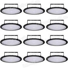 12Pcs 500W UFO LED High Bay Light lamp GYM Factory Warehouse Industrial Lighting