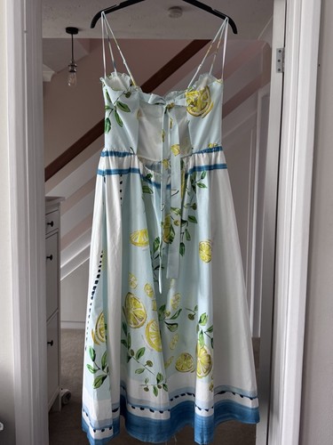 Vestido midi de popelina con estampado de limón talla XL vacaciones verano de ZARA 3454/347 - Imagen 6 de 12