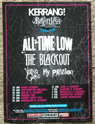ALL TIME LOW THE BLACKOUT YOUNG GUNS MY PASSION - TOUR DATES 2010 Full page ad