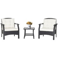 COSTWAY 3 PCS Outdoor Furniture Set Modern Patio Bistro Conversation Set