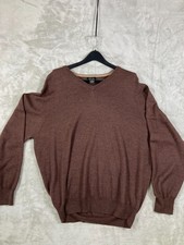 Jos. A. Bank Signature Collection Pullover Sweater Mens XL Brown Wool V-Neck