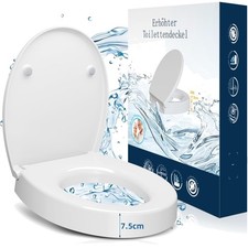 Toilettensitzerhöher, WC Sitzerhöhung 7.5 cm, Duroplast, bequemer Sitz, antib...