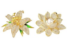 Wedding Bouquet Brooches Crystal Rhinestone Flower Brooch Pins for Women DIY ...