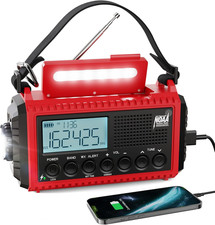 Solar Hand Crank Emergency Radio with Cell Phone Charger and Flashlight