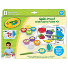 Crayola Spill Proof Washable Paint Kit, 8 Assorted Colors, 3 Paintbrushes 53/Set