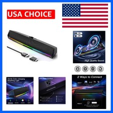 Computer Speakers for Desktop,PC Speakers Gaming Sound bar with Colorful Ligh...