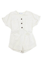 Zara Girls Shorts Sleeve Button Up Romper Beige Size 9