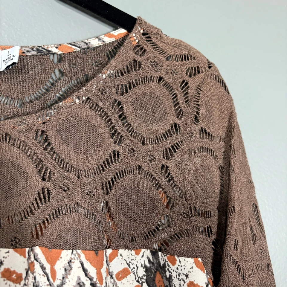 Charming Charlie женщин коричневый Y2K богемное кружево панели Топ - размер большой - земля тон - Изображение 2 из 4