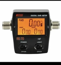 NISSEI RS-70 Digital SWR/Power Meter 1.6~60Mhz HF SO239 Radio Antenna ham Tester