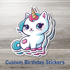 25x Custom Birthday Party Stickers  Personalized Goodie Bag Stickers Waterproof