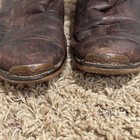 Vtg Code West Men’s Brown Leather Cowboy Boots Size 10.5 Western w/Star Toe Tips — photo 5