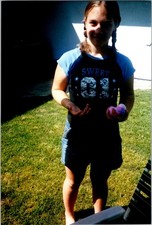 Girl Holding Easter Egg Found Color Photo V0113