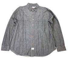 Levi Strauss Signature Denim Button Down Shirt Men's Size XL Charcoal Gray Y2K