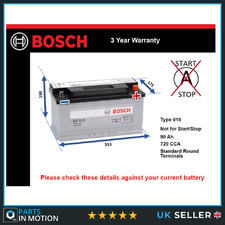 Battery fits BMW ALPINA D3 D10 B5 ROADSTER B12 B11 B10 B8 B6 Bosch 019