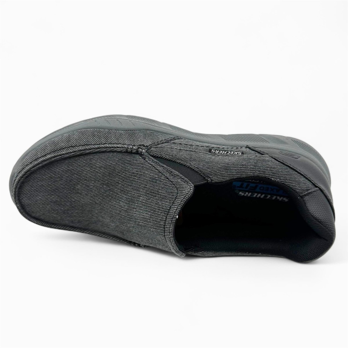 Skechers Cohagen Black Mens Casual Relaxed Fit Slip-On