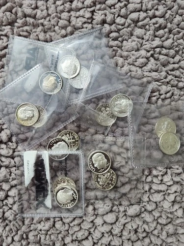 2000's SILVER PROOF Dime Collection 15 Coins 90% SILVER
