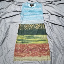 Urban Outfitters Archive Watercolor Print Lined Sheer Dress Size M Bodycon